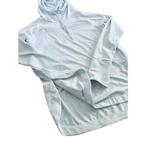 Athleta Essence Tunic Hoodie Light Baby Blue Medium (M) Long Sleeve
